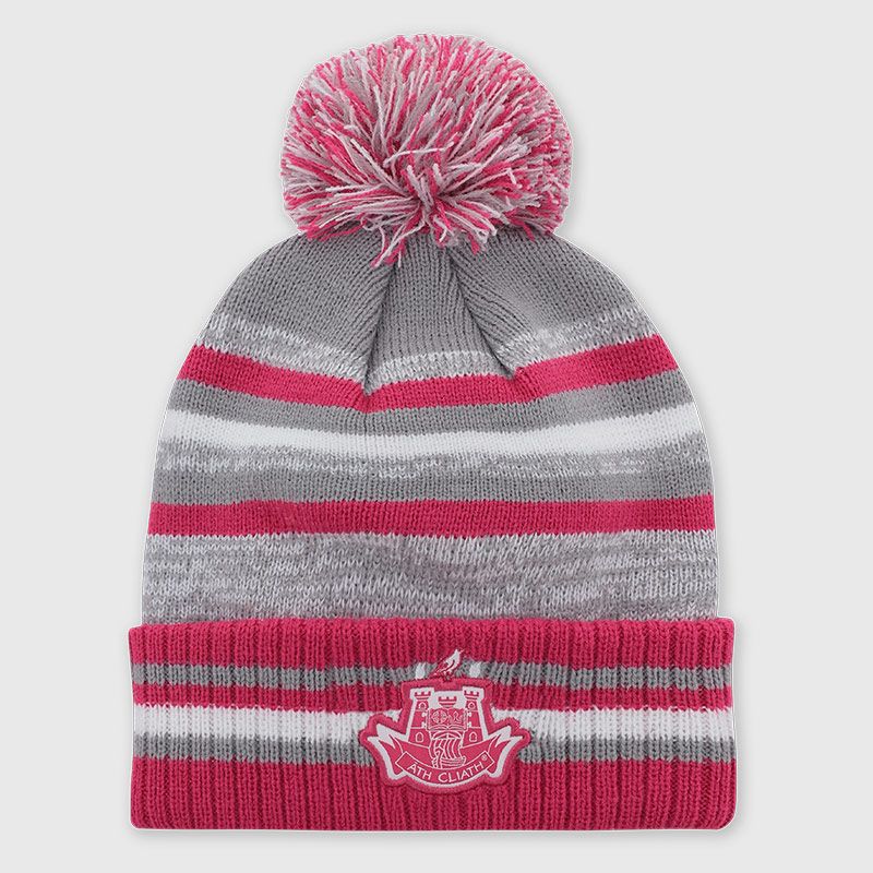 Dublin GAA Kids' Casey Bobble Hat Grey / Pink / White by O'Neills.