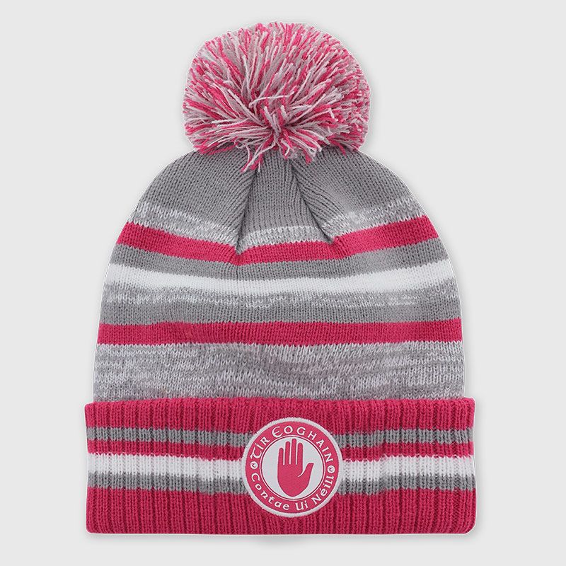 O'Neills Tyrone GAA Kids' Casey Bobble Hat Grey / Pink / White