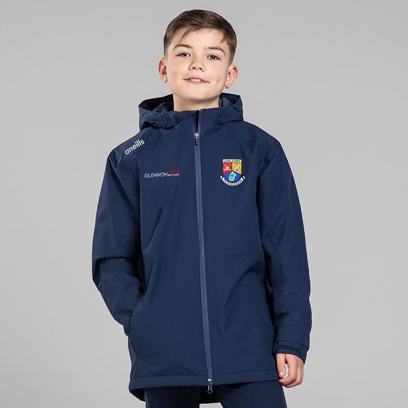 O'Neills Longford GAA Kids' Catalyst Hooded Padded Jacket Marine