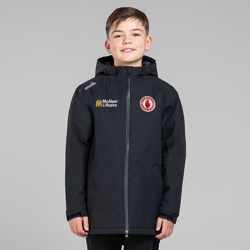 O'Neills Tyrone GAA Kids' Catalyst Hooded Padded Jacket Black