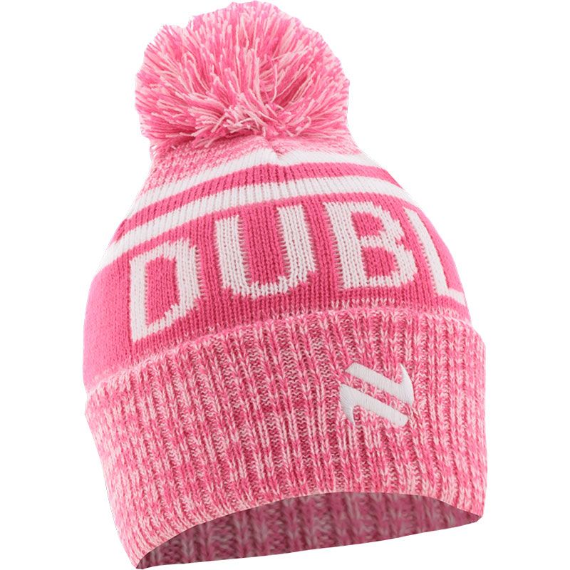 Pink Dublin Bobble Hat with Irish city name and embroidered O’Neills logo.