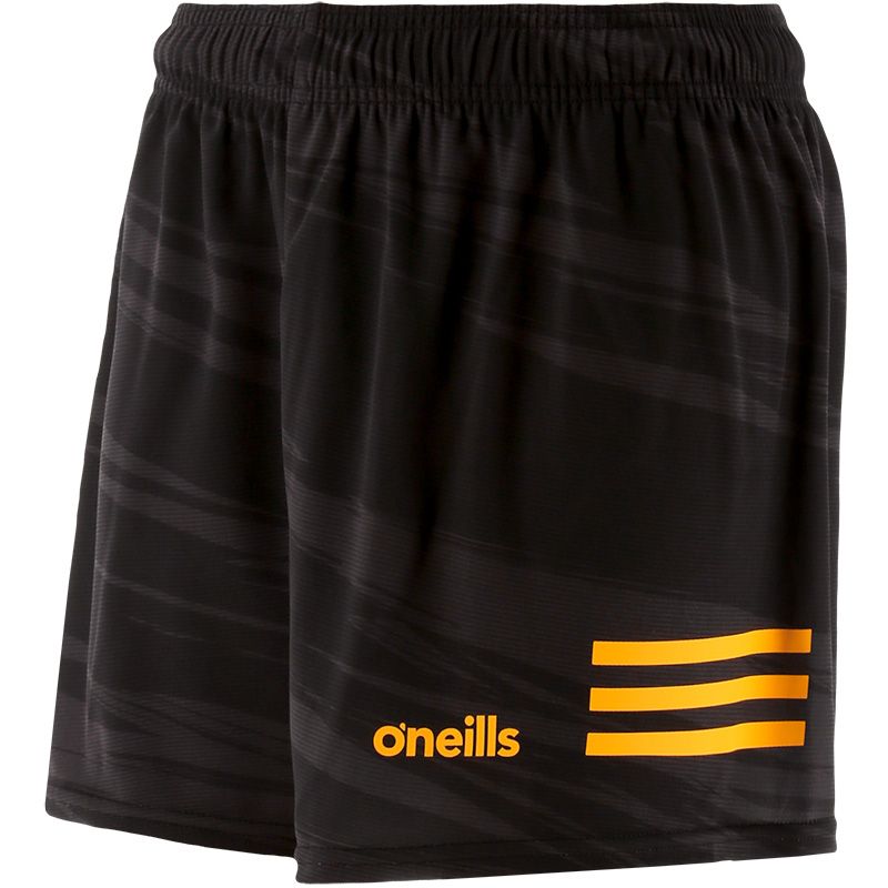 Black/Amber Men's Connell Printed Gaelic Training Shorts from O'Neills.