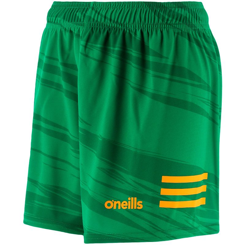 Green/Amber Connell Printed Gaelic Training Shorts with a Subtle all-over design from O'Neills.