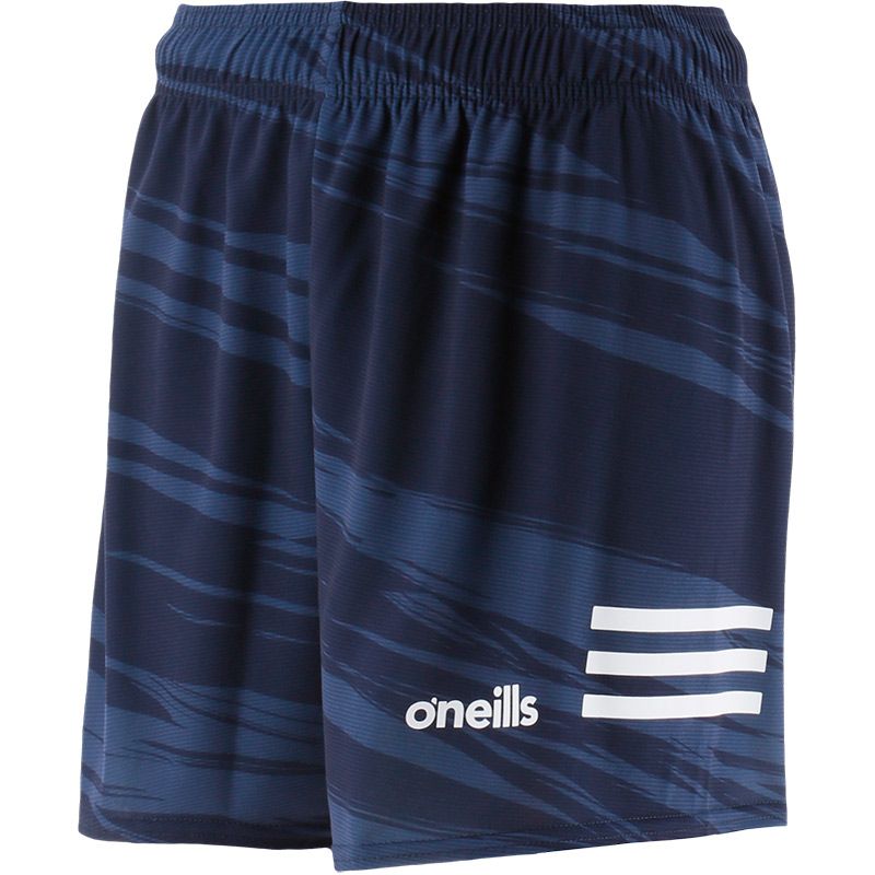 Adults Marine/White Connell Printed Gaelic Training Shorts with a Subtle all-over design from O'Neills.