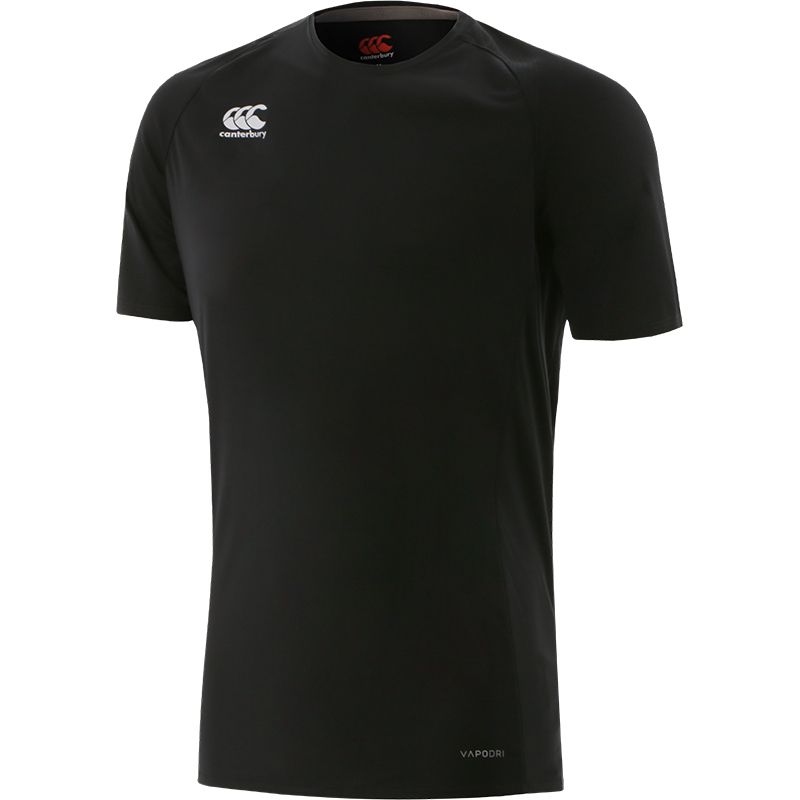 Black Canterbury men's short sleeve t-shirt with white CCC logo on right chest from O'Neills.