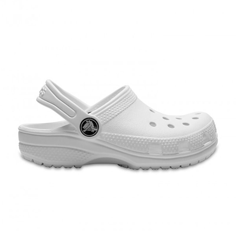 Kids' White Classic Crocs available now from O'Neills.