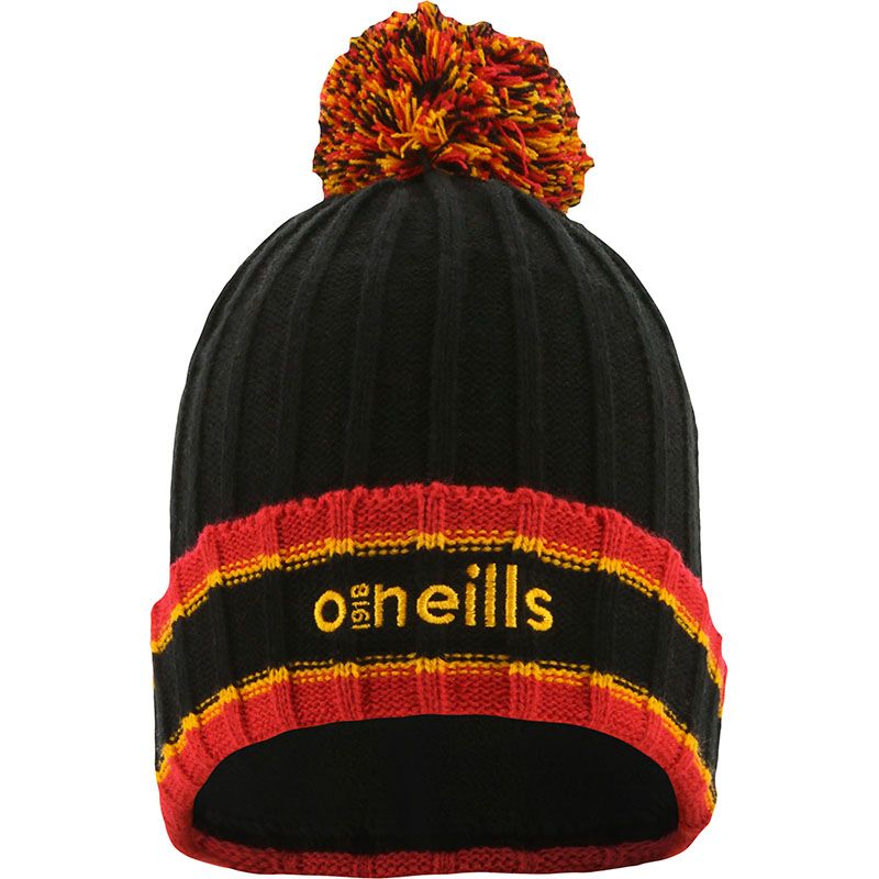 Black and Red Darcy knit bobble hat with large pom-pom by O’Neills.
