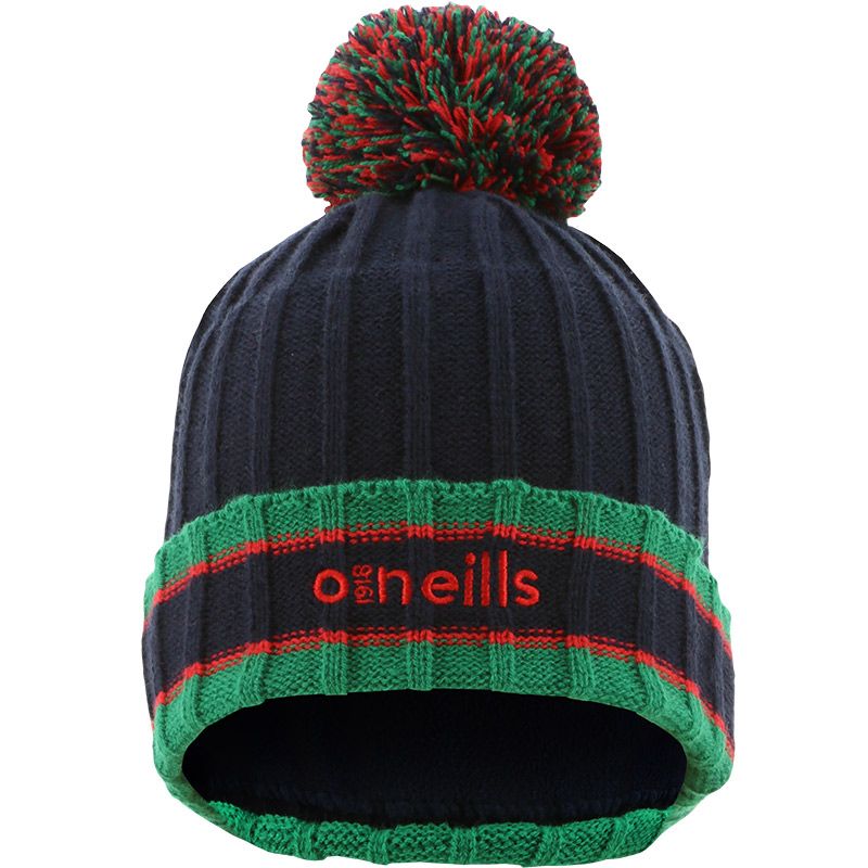 Marine / Green / Red Kids' Darcy knit bobble hat with large pom-pom by O’Neills.