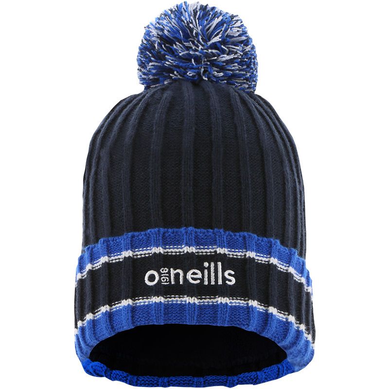 Marine/Royal/White Darcy knit bobble hat with large pom-pom by O’Neills.