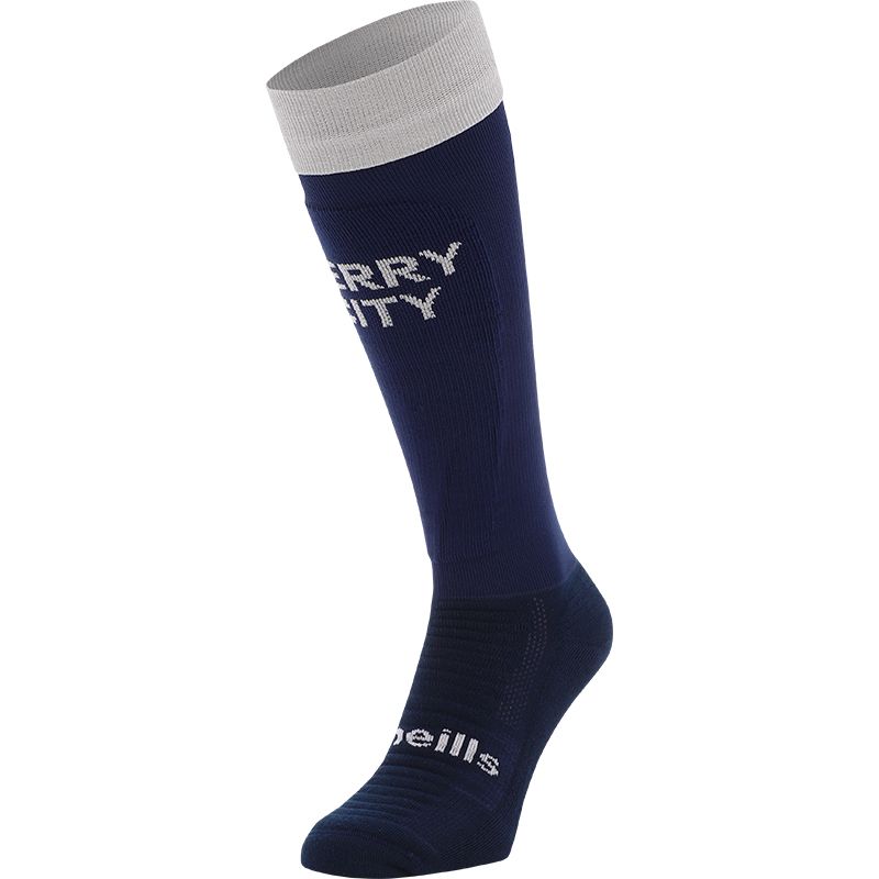Navy Derry City FC Kids' Away socks by O’Neills.
