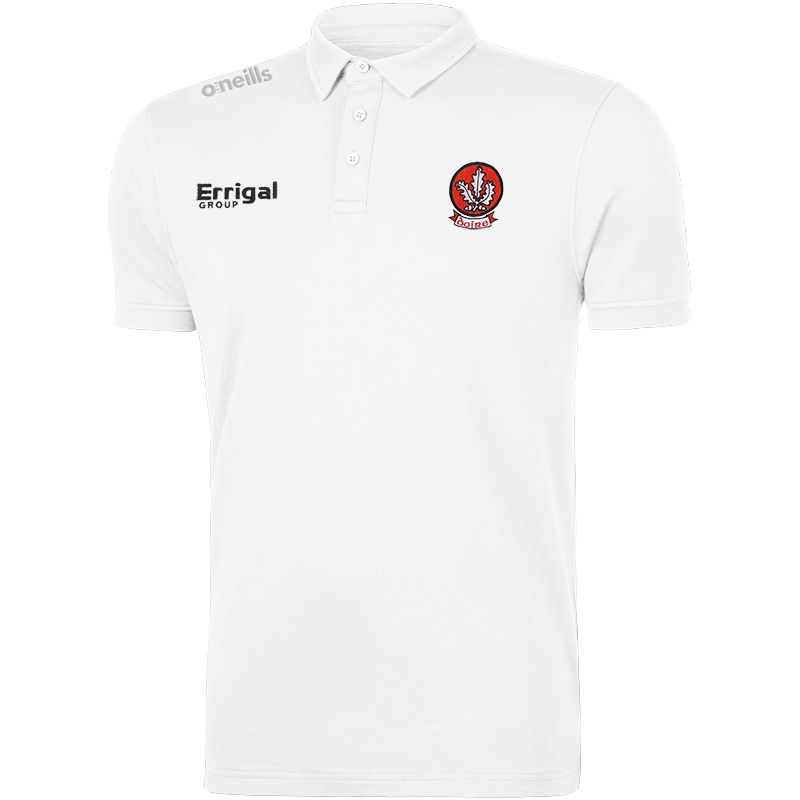 Derry GAA White Pima Cotton Polo with County crest from O'Neills.