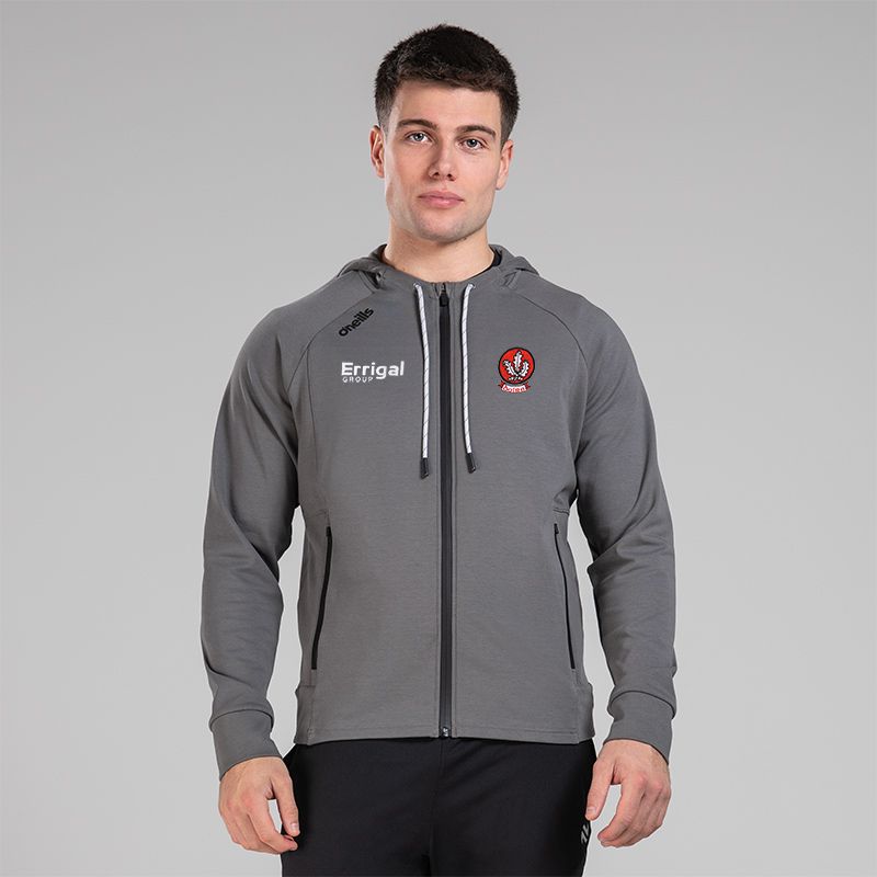 Dark Grey Men’s Derry GAA Quantum Fleece Full Zip Hoodie with zip pockets and Derry GAA crest by O’Neills.