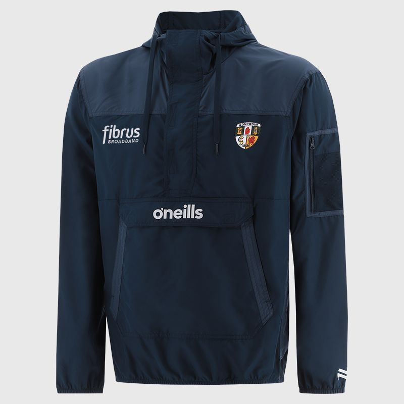 Antrim GAA Men's Drifter Half Zip Hooded Windbreaker Navy from O’Neills.