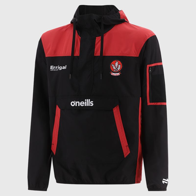 Derry GAA Men's Drifter Half Zip Hooded Windbreaker Black from O’Neills.