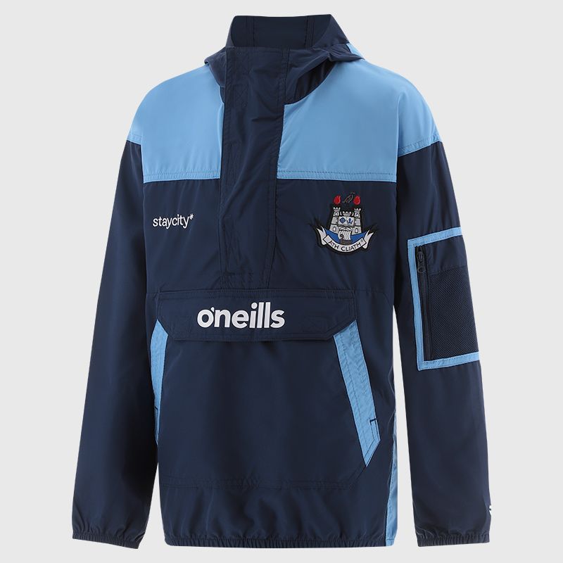 Dublin GAA Kids' Drifter Half Zip Hooded Windbreaker Navy from O’Neills.