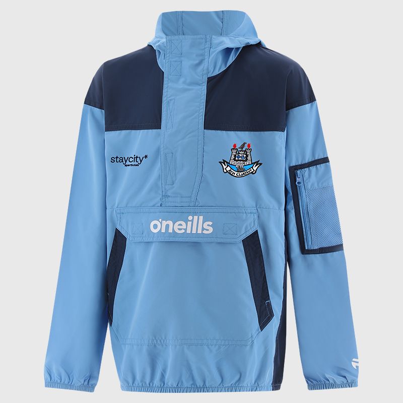 Dublin GAA Kids' Drifter Half Zip Hooded Windbreaker Sky from O’Neills.