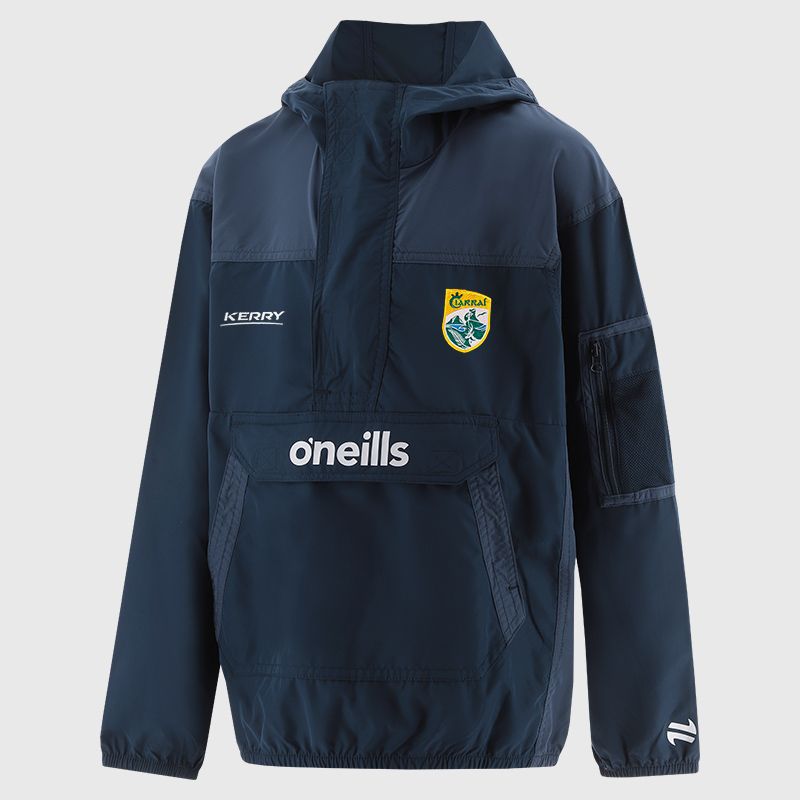 Kerry GAA Kids' Drifter Half Zip Hooded Windbreaker Navy from O’Neills.