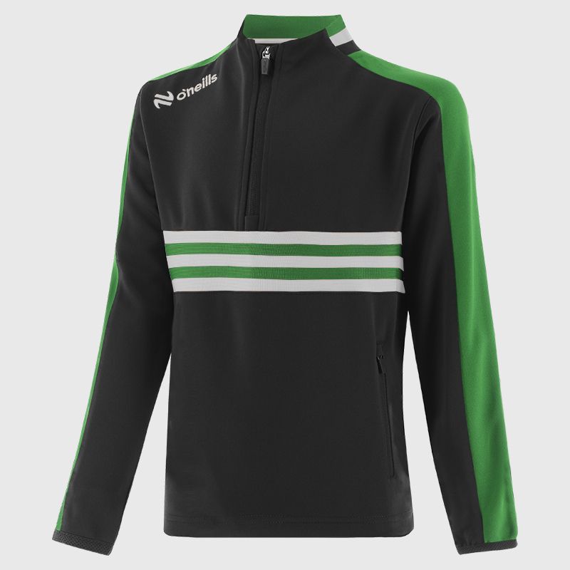 Black / Green / White Kids' Dromore Half Zip Top from O’Neills