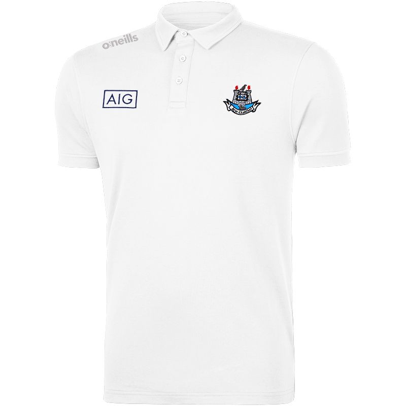 Dublin GAA White Pima Cotton Polo with County crest from O'Neills.