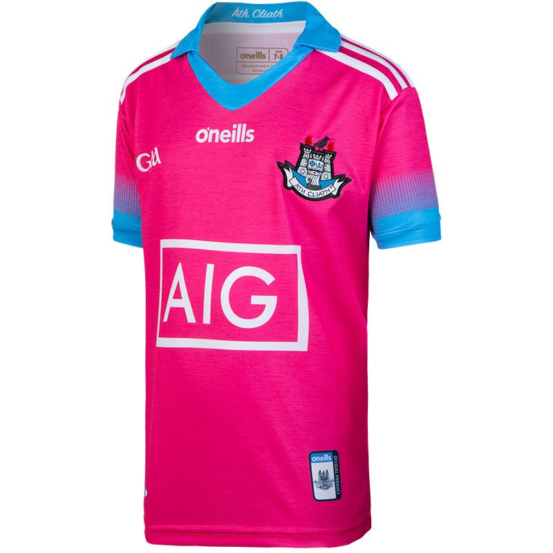 Dublin GAA Kids' Pink 2-Stripe Jersey 