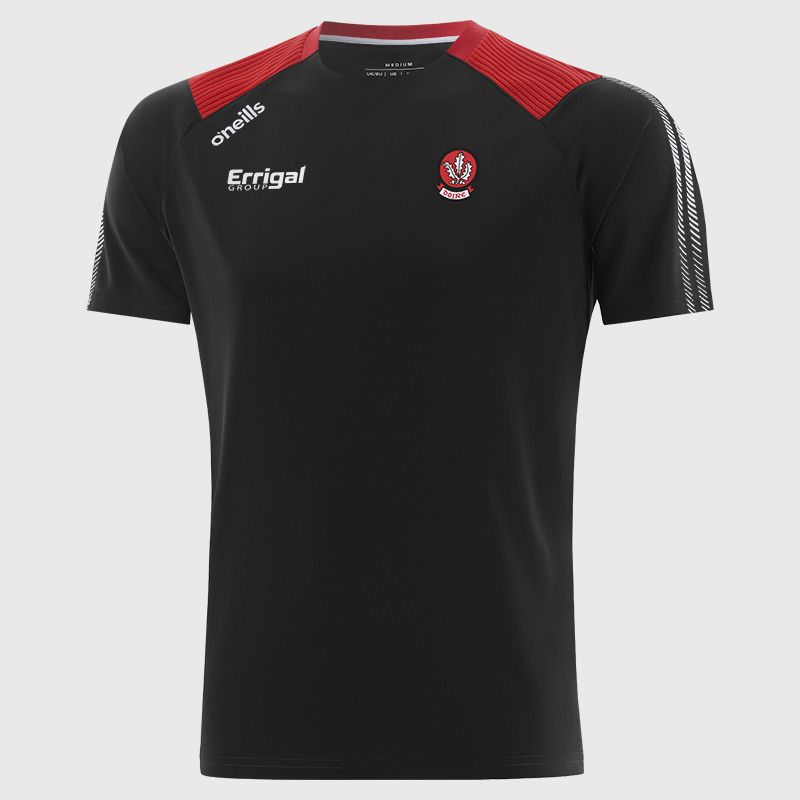 Black Derry GAA Men's Dynamo T-Shirt by O’Neills.