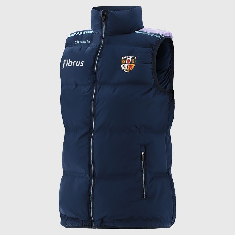 O'Neills Antrim GAA Women's Dynamo Padded Gilet Marine / Purple / Green