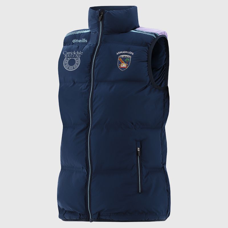 Navy Armagh LGFA Kids' Dynamo Padded Gilet by O’Neills.