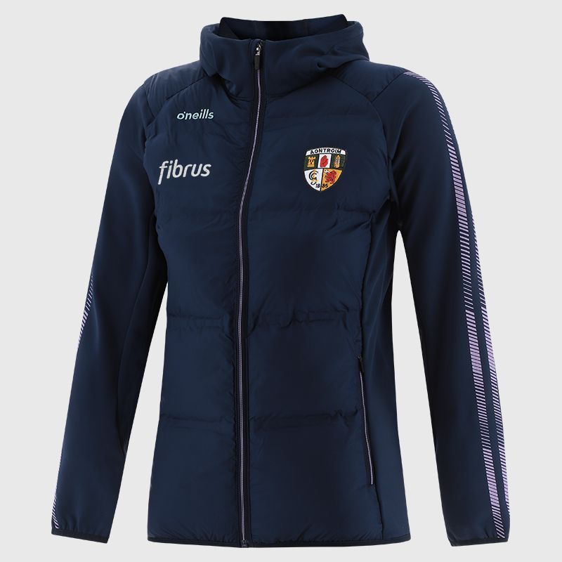 Navy Antrim GAA Women's Dynamo Lightweight Padded Jacket by O’Neills.