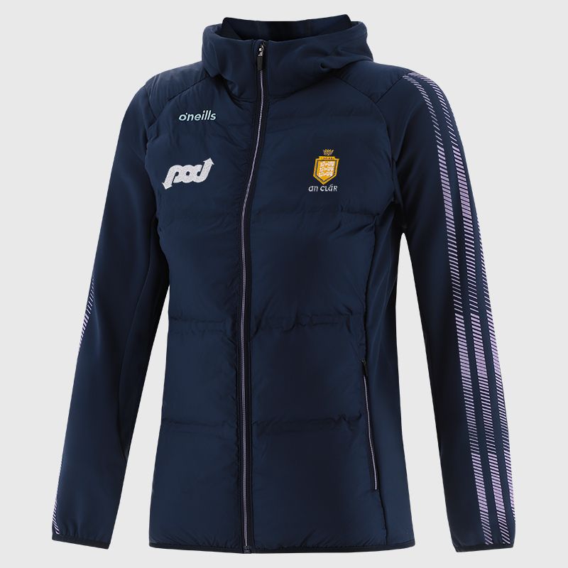 Navy Clare GAA Women's Dynamo Lightweight Padded Jacket by O’Neills.
