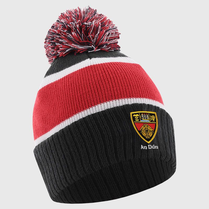 Black Down GAA Adults Dynamo Knitted Bobble Hat by O’Neills.