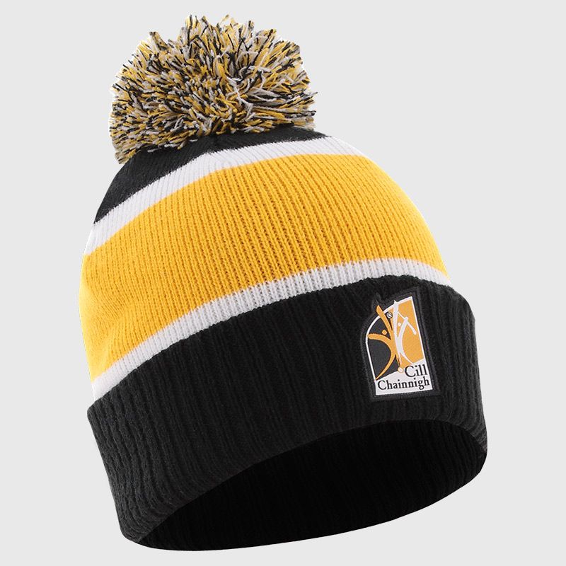 Black Kilkenny GAA Kids Dynamo Knitted Bobble Hat by O’Neills.