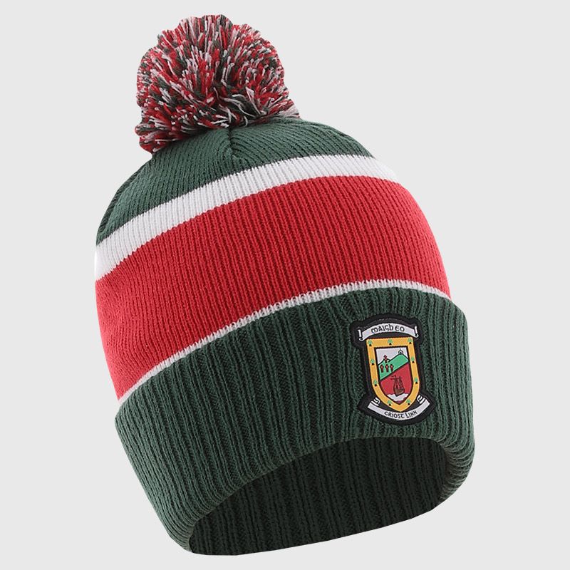 Bottle Mayo GAA Kids Dynamo Knitted Bobble Hat by O’Neills.