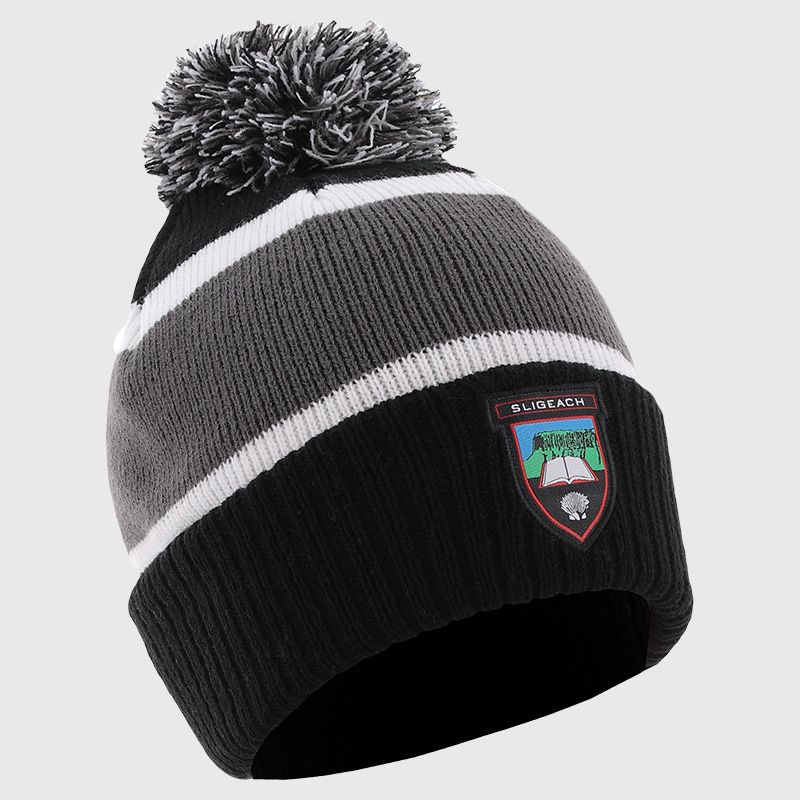 Black Sligo GAA Adults Dynamo Knitted Bobble Hat by O’Neills.
