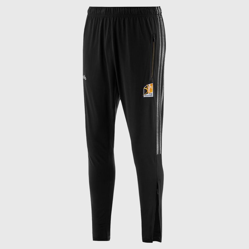 Black Kilkenny GAA Kids' Dynamo Brushed Skinny Tracksuit Bottoms by O’Neills.