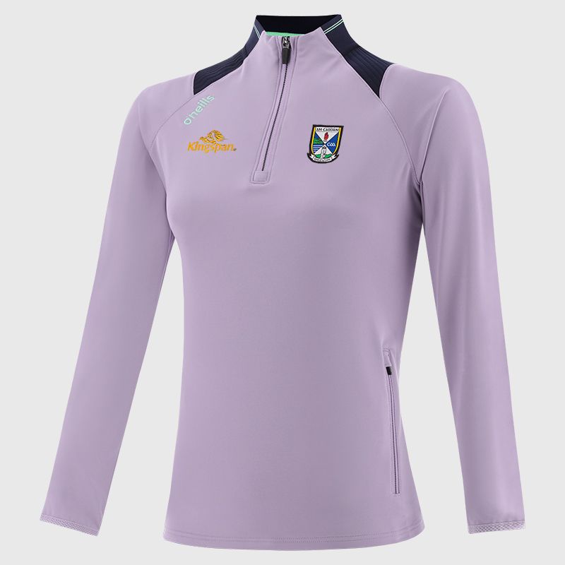 O'Neills Cavan GAA Kids' Dynamo Brushed Half Zip Top Purple / Marine / Green