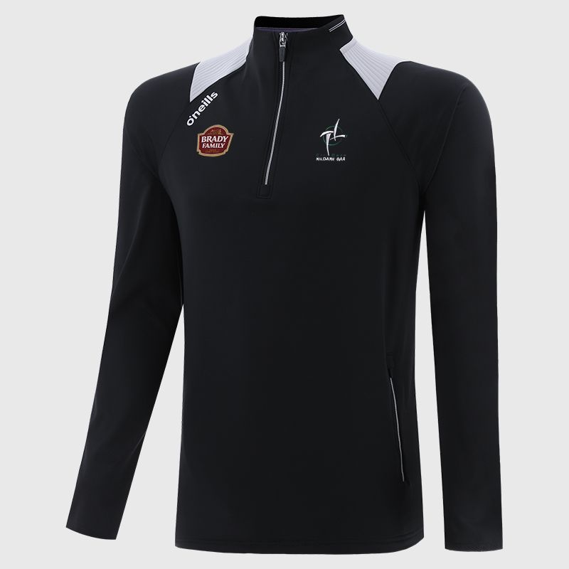Black Kildare GAA Kids' Dynamo Brushed Half Zip by O’Neills.