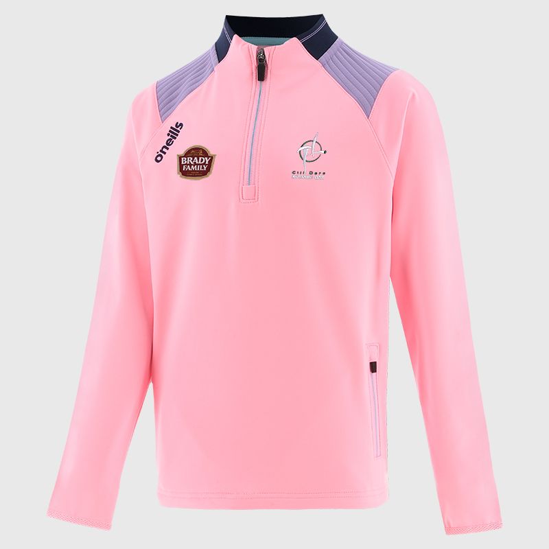Pink Kildare GAA Kids' Dynamo Brushed Half Zip by O’Neills.