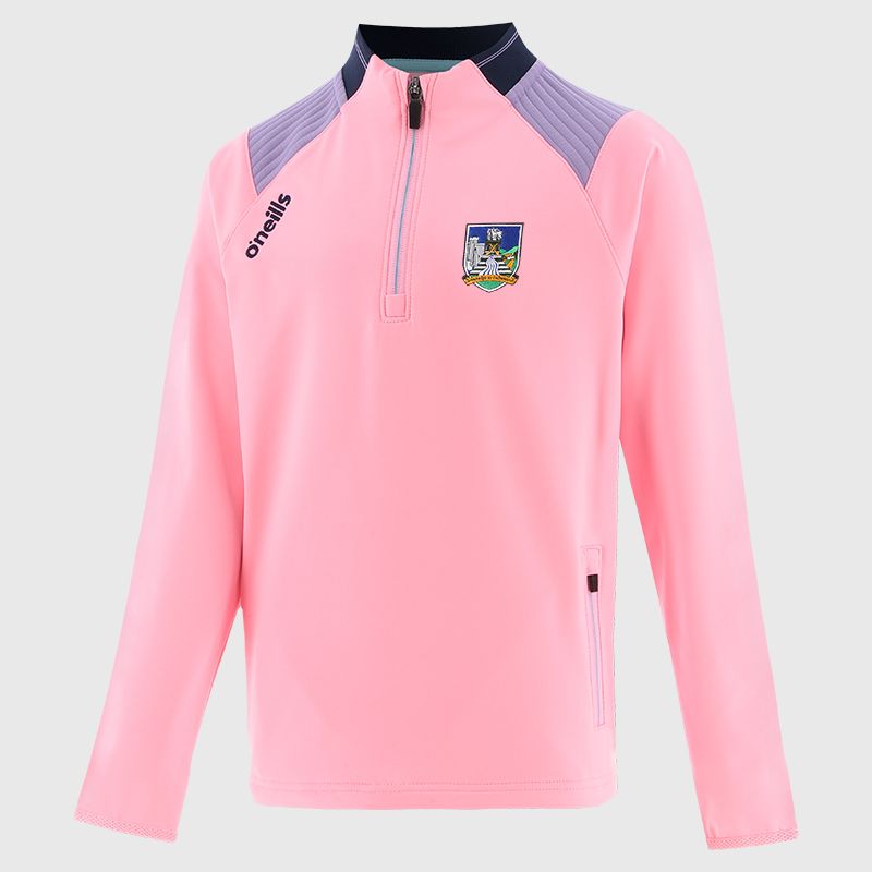 Pink Limerick GAA Kids' Dynamo Brushed Half Zip by O’Neills.