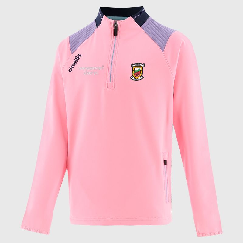 Pink Mayo GAA Kids' Dynamo Brushed Half Zip by O’Neills.