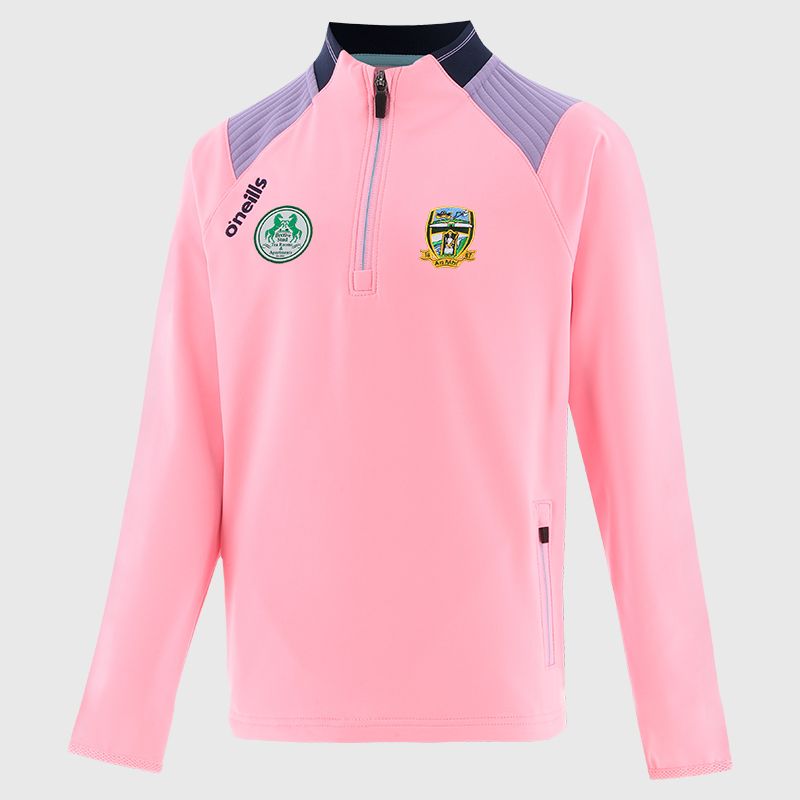 Pink Meath GAA Kids' Dynamo Brushed Half Zip by O’Neills.