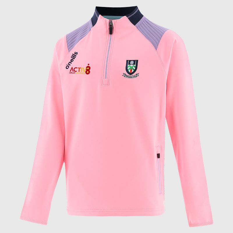 Pink Monaghan GAA Kids' Dynamo Brushed Half Zip by O’Neills.