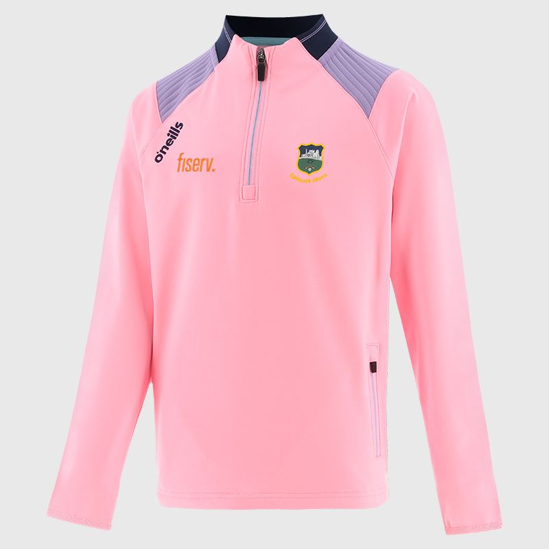 Pink Tipperary GAA Kids' Dynamo Brushed Half Zip by O’Neills.