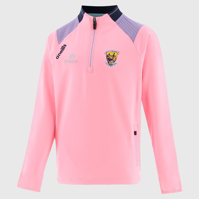 Pink Wexford GAA Kids' Dynamo Brushed Half Zip by O’Neills.