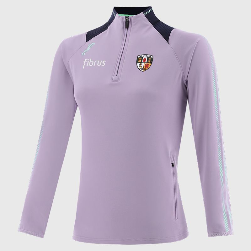 Purple Antrim GAA Women's Dynamo Brushed Half Zip by O’Neills.