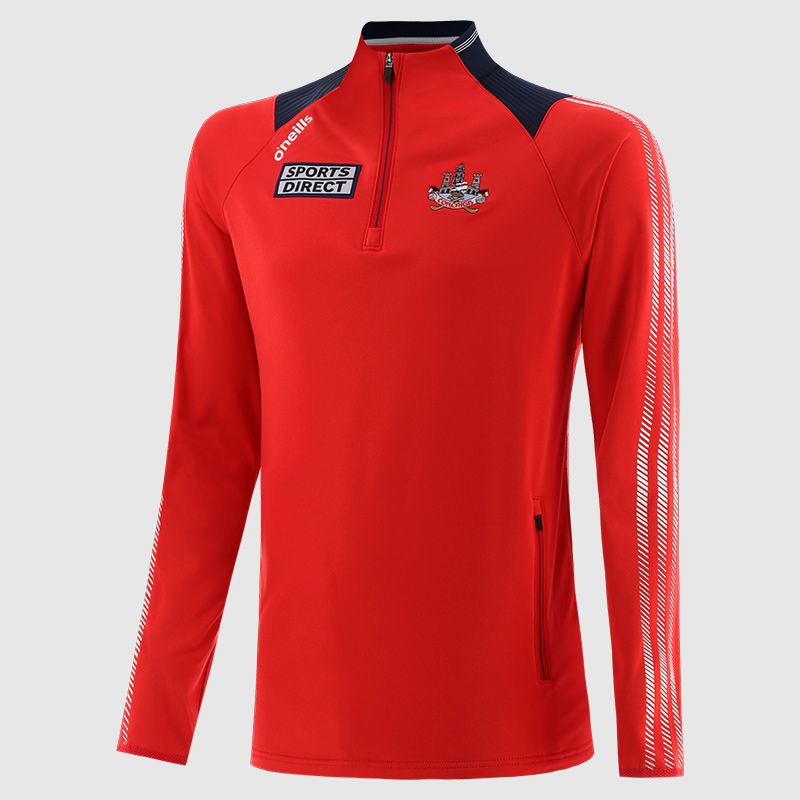 Red Cork GAA Kids' Dynamo Brushed Half Zip by O’Neills.
