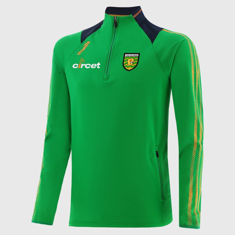 Green Donegal GAA Kids' Dynamo Brushed Half Zip by O’Neills.