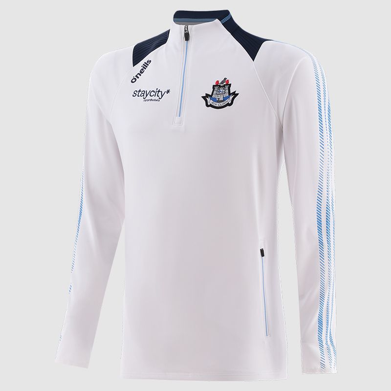 White Dublin GAA Kids' Dynamo Brushed Half Zip by O’Neills.