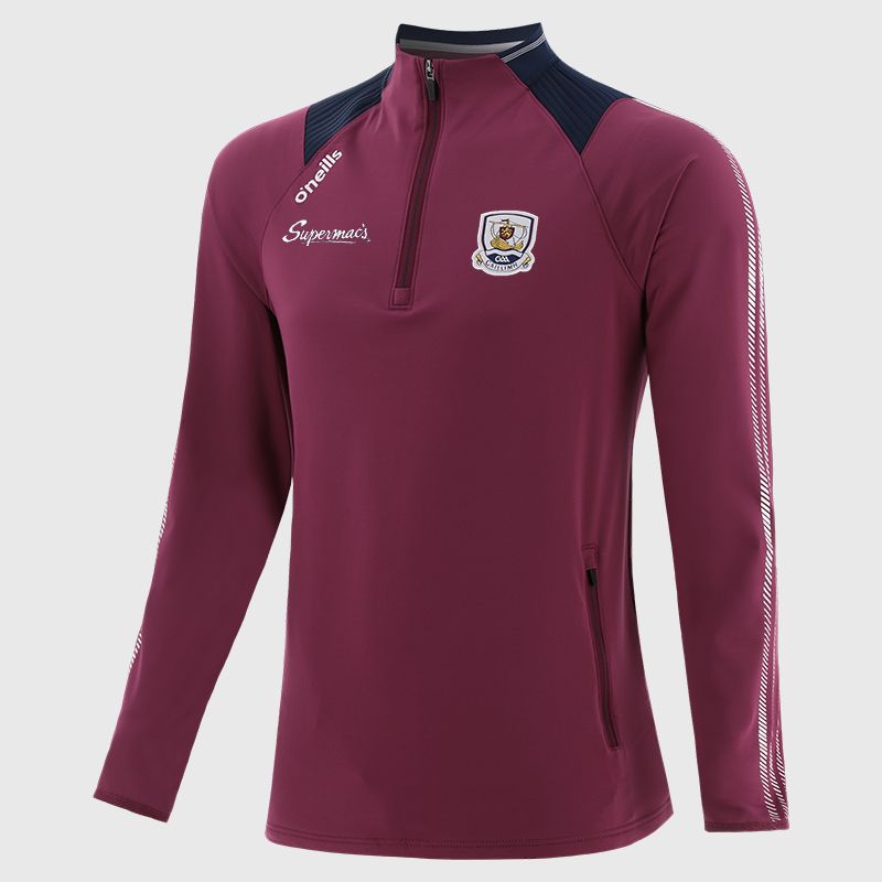 Maroon Galway GAA Kids' Dynamo Brushed Half Zip by O’Neills.