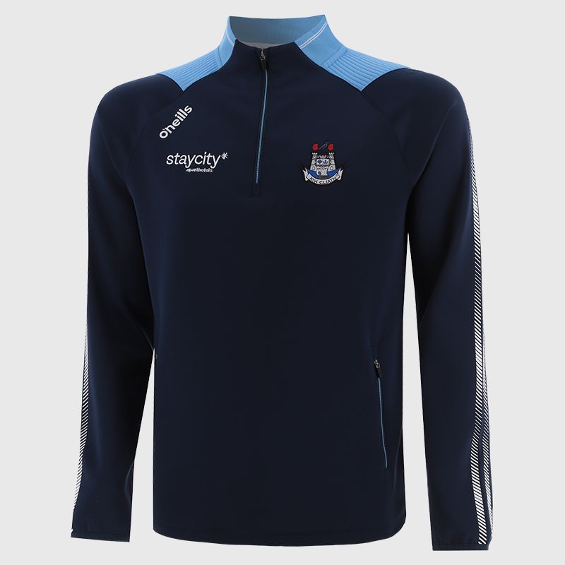 Navy Dublin GAA Kids' Dynamo Hybrid Half Zip Top by O’Neills.