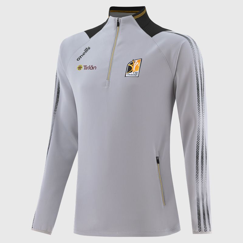 Silver Kilkenny GAA Men's dynamo half zip with side pockets from O'Neills.